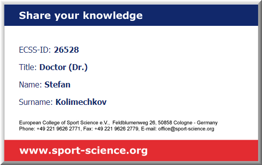 Dr Stefan Kolimechkov, European College of Sport Science Fellow