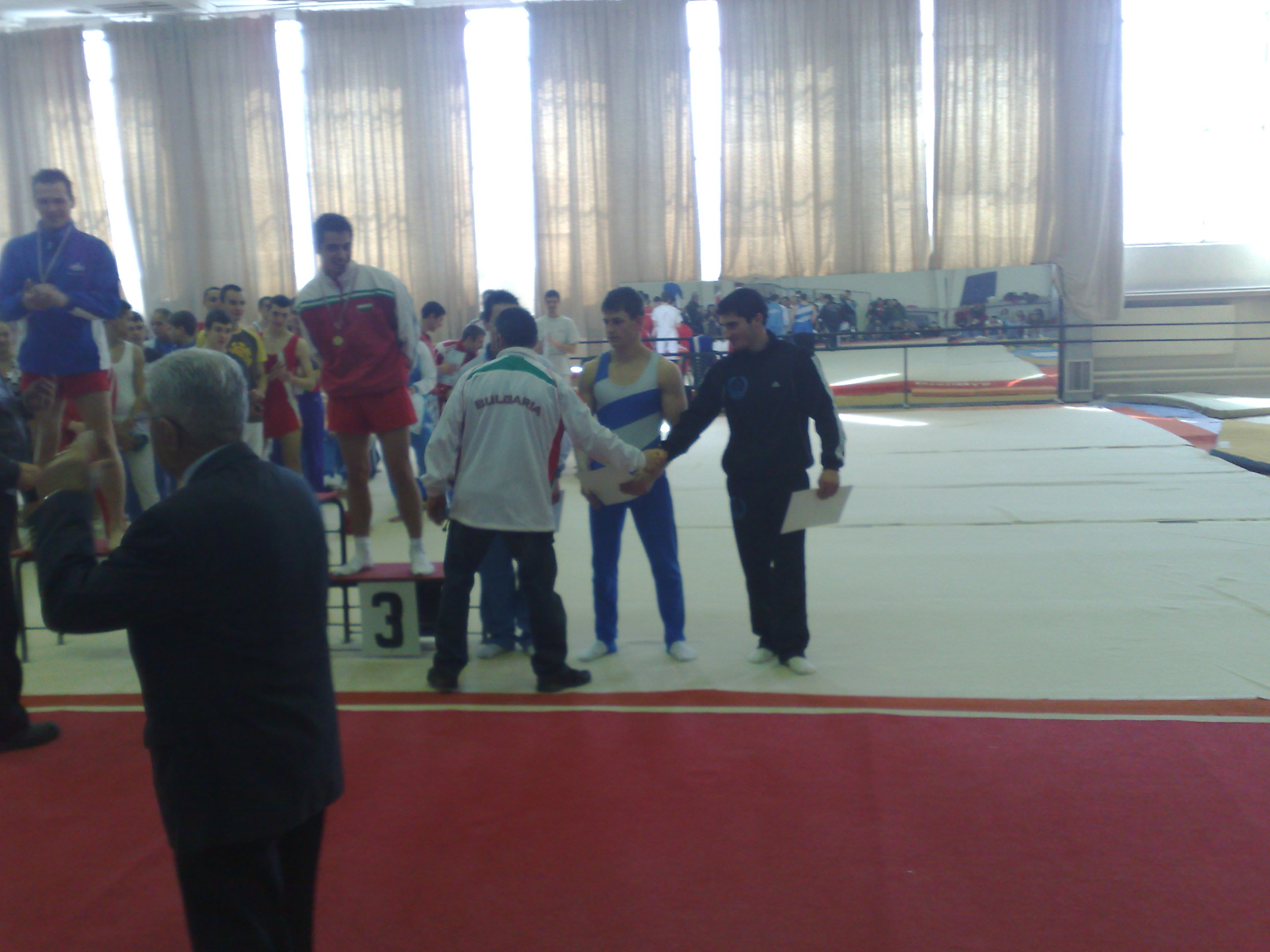 Stefan Kolimechkov was awarded a certificate for 6th place on Rings in 2009 Bulgarian Cup