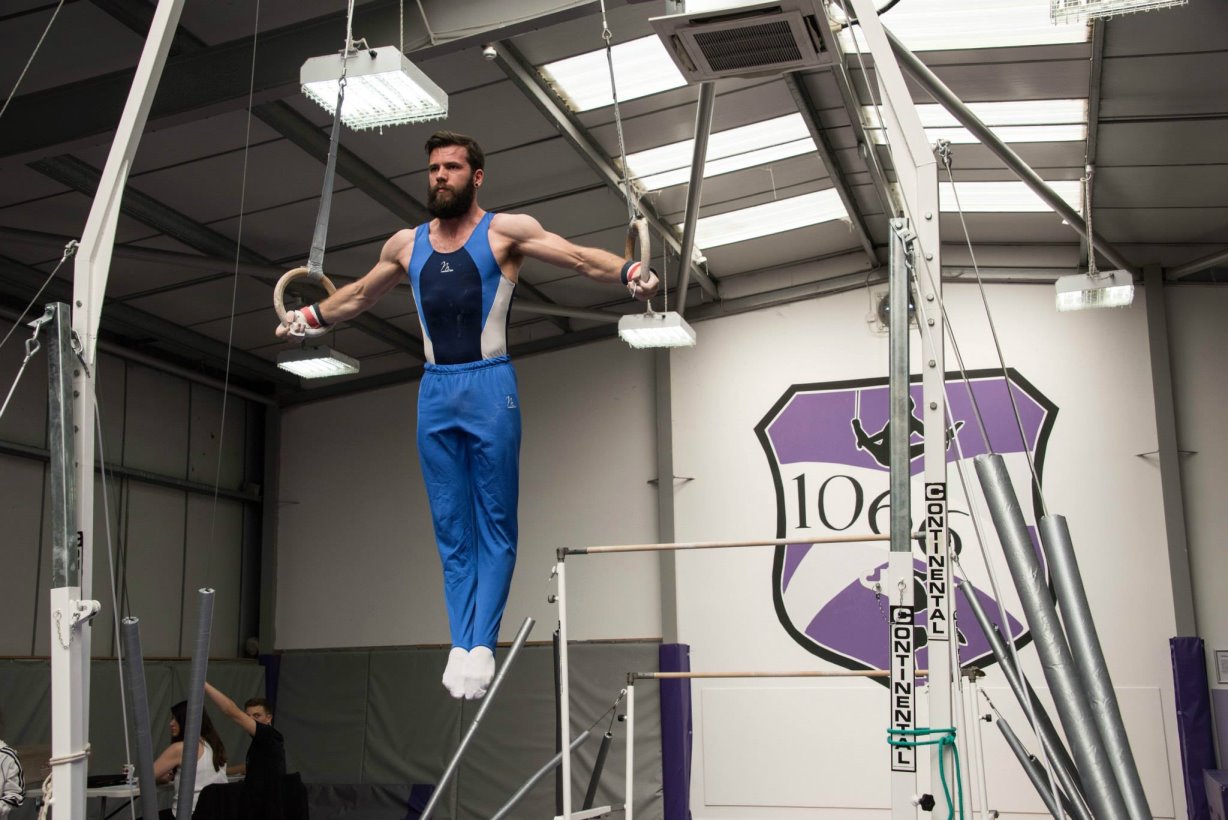Tim on Rings at the 1066 Gymnastics Academy 2015