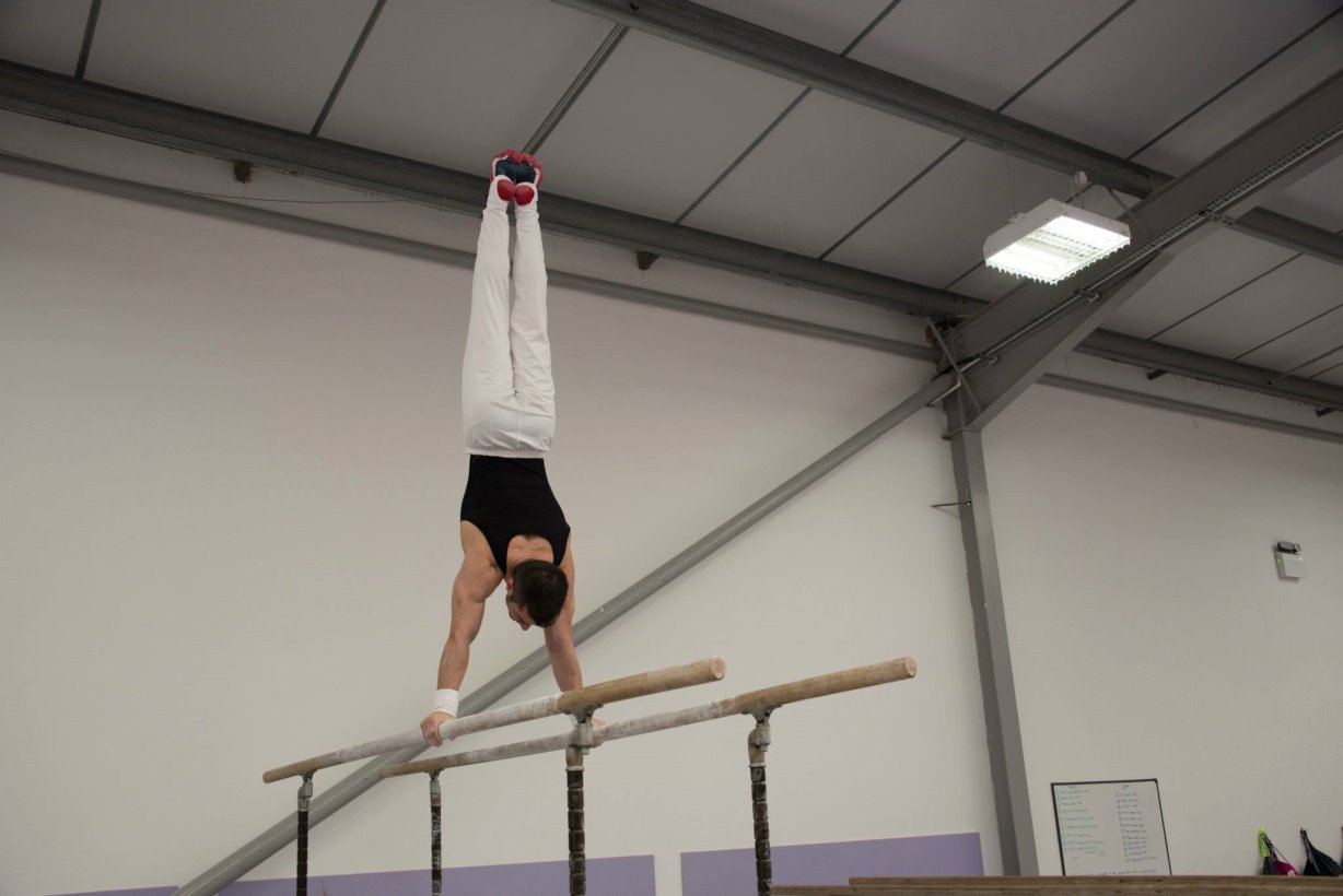Stef on Parallel Bars at the 1066 Gymnastics Academy in England 2015