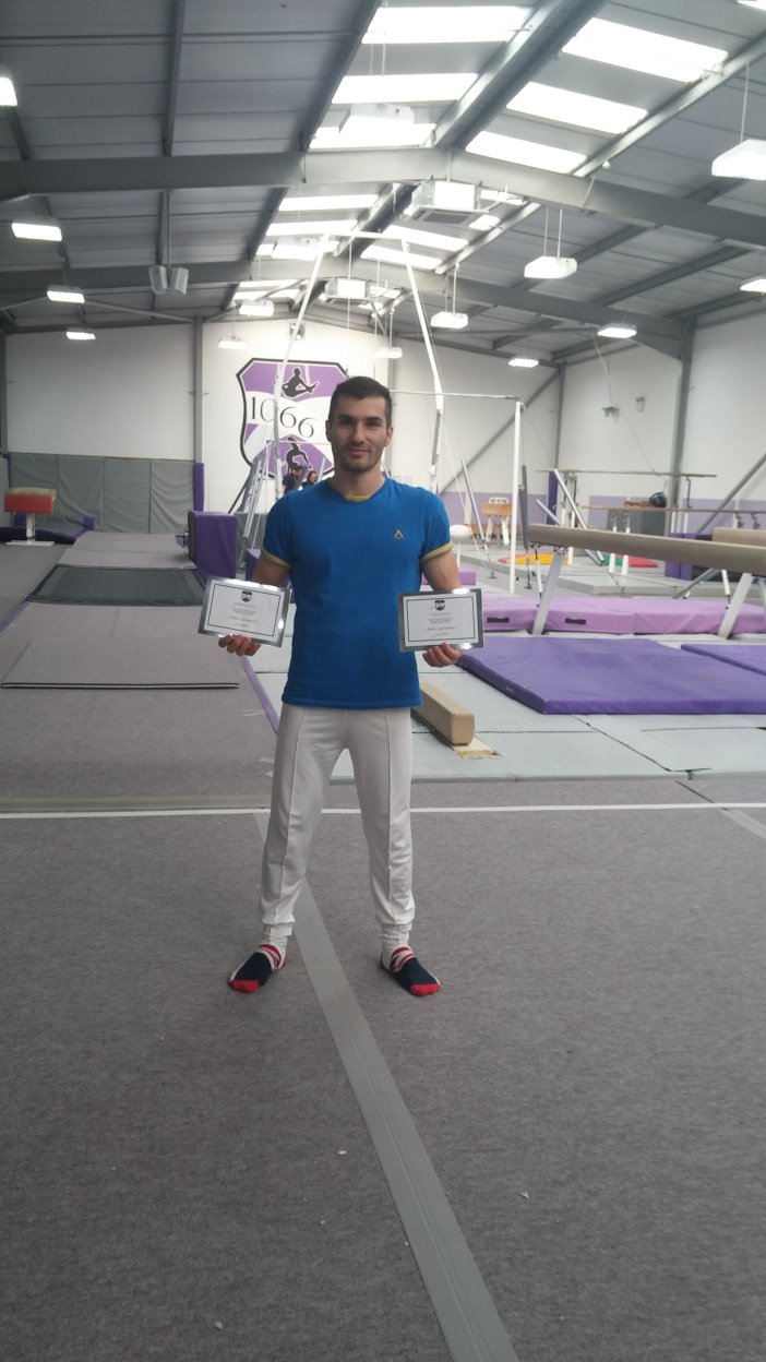 Stefan was awarded Certificates for the highest scores on Floor and Rings by the 1066 Gymnastics Academy