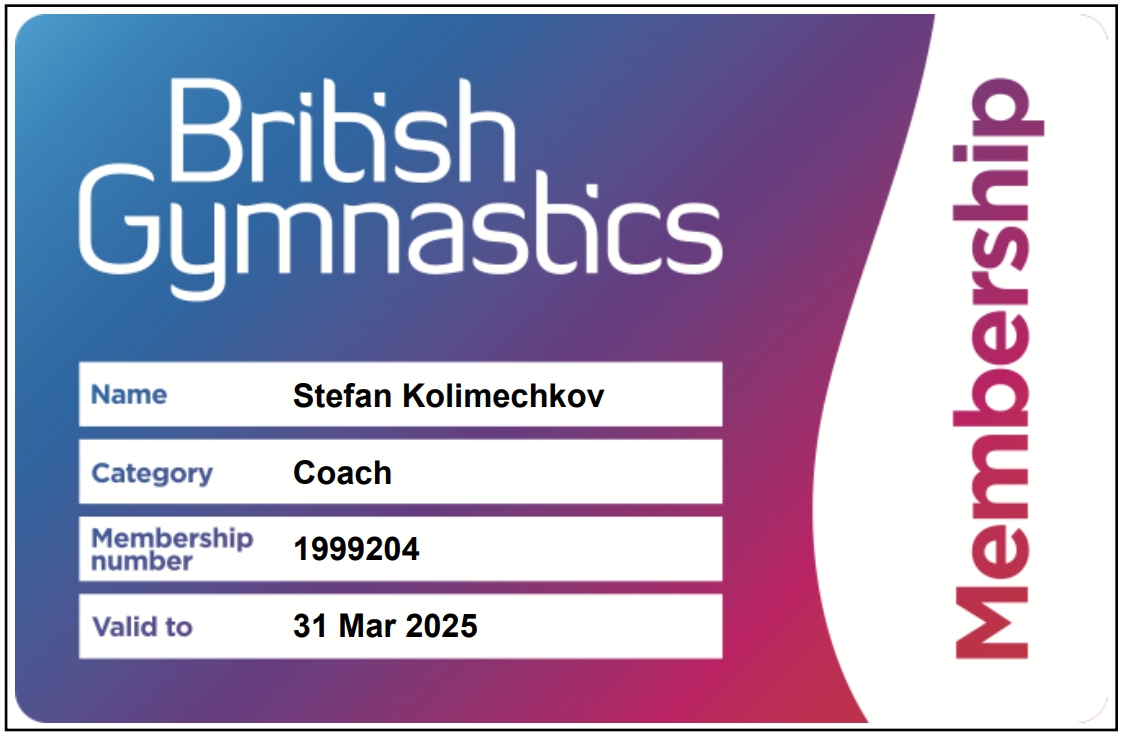 British Gymnastics - Dr Stefan Kolimechkov (Chelsea Gymnastics)