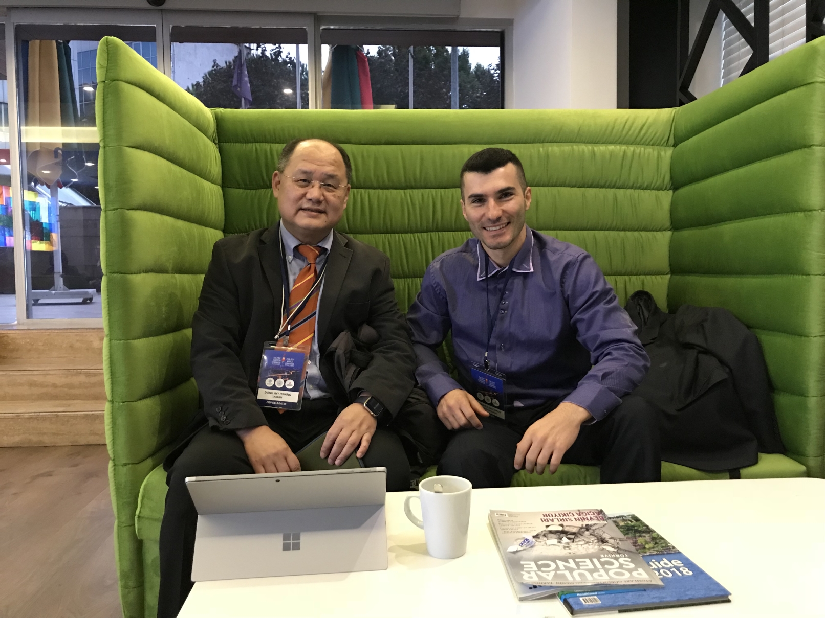 Prof Tony Hwang and Dr Stefan Kolimechkov at the 13th European and 29th World FIEP Congress in Istanbul, 2018